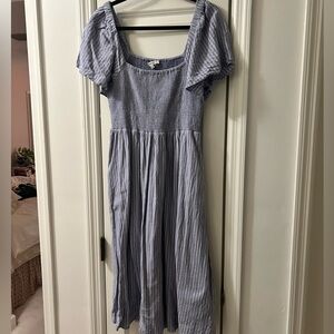 Madewell Lucie Linen Blend Midi Dress